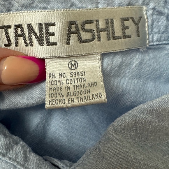 Jane Ashley VTG Beaded & Embroidered 100% Cotton Button Down Grannycore Medium - Picture 12 of 16